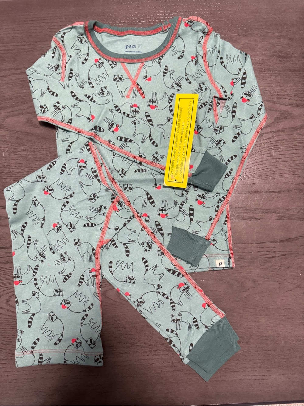 Pact Kids Pajamas Set Size 7 Unisex 100% Organic Cotton